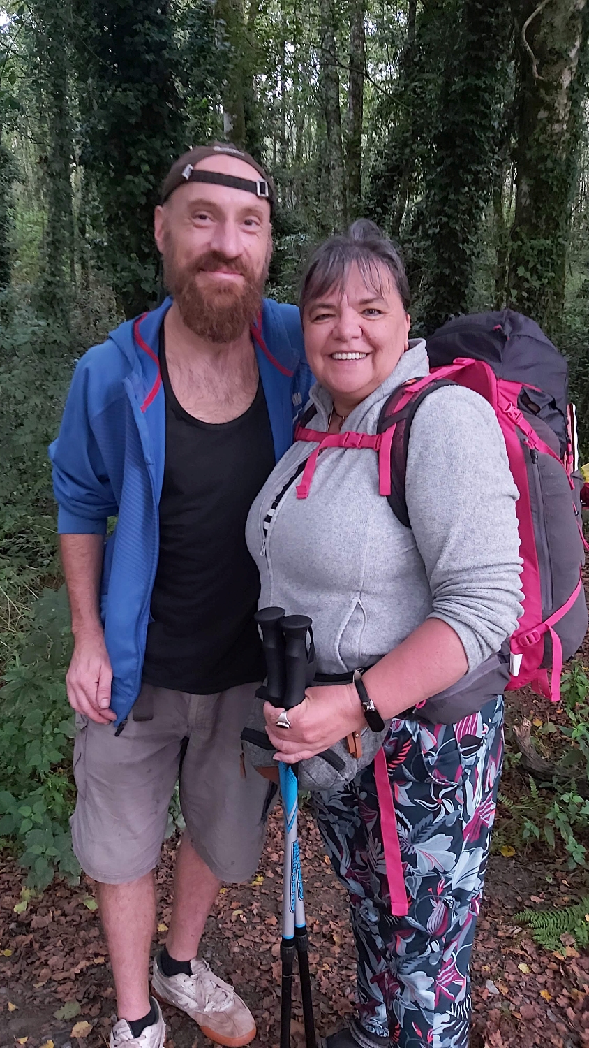 Camino Norte / Camino Francés, Arzúa után Erika és Roland, a szamaras zarándokkal