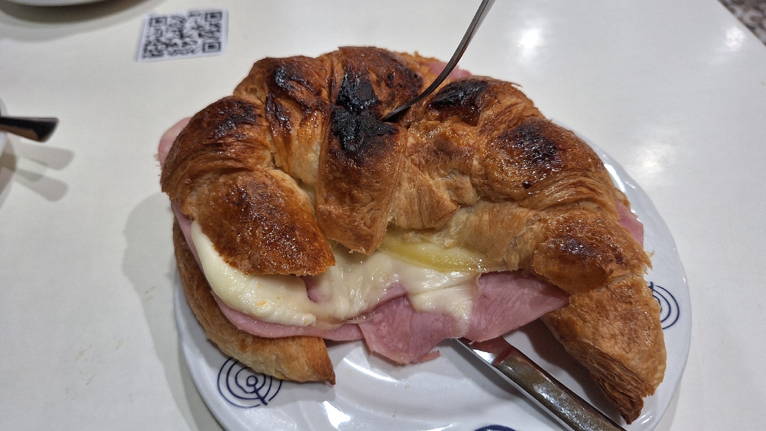 Camino Norte / Camino Francés, sajtos-sonkás tostada