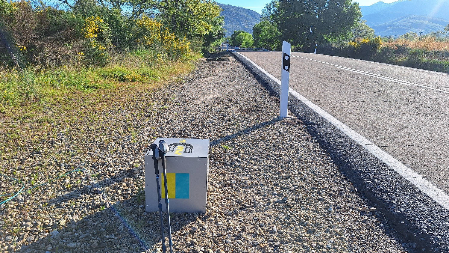 Vía de la Plata, az Extremdurára jellemző kocka alakú útjelző kő