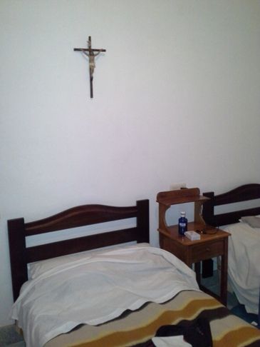 Santiago de Compostela, egyházi kollégium, az egyszerű, de tiszta szobánk