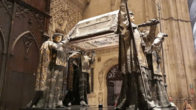 Andalúz körutazás, Sevilla, a katedrális, Kolumbusz Kristóf sírhelye