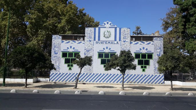 Andalúz körutazás, Sevilla, a tánciskola Guatemala pavilonja