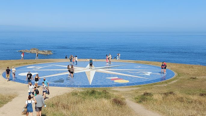 Camino Inglés - A Coruña, kilátás a Hercules torony felől, az iránytű