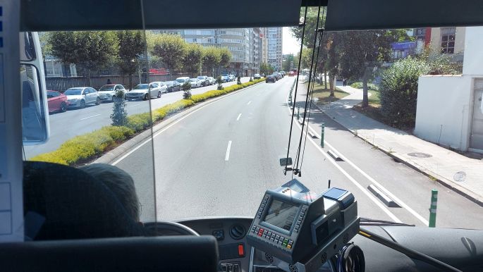 Camino Inglés - A Coruña, a buszról fotózva