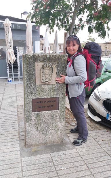 Camino Inglés, Ferrol, a nulla km-t jelző kő és Erika