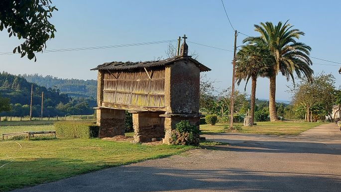 Camino Inglés, Angol út, zöld táj és hórreo