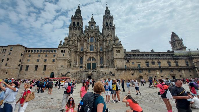 Camino Inglés, Angol út, Santiago de Compostela, a katedrális és egy Andrea