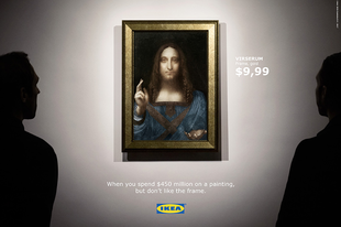 A Salvator Mundival reklámozza 10 dolláros képkeretét az Ikea