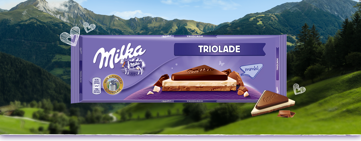 Milka шоколадная плитка Triolade 280гр