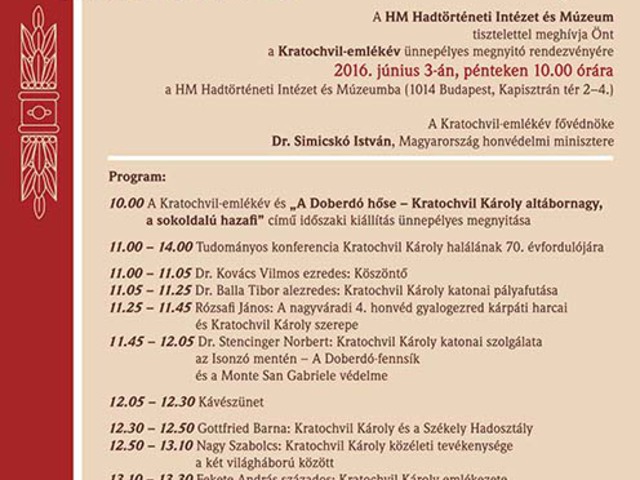 A Kratochvil-emlékév nyitó rendezvénye