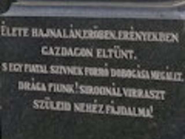 „Drága fiunk! Sírodnál virraszt szüleid nehéz fájdalma!”