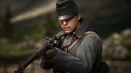 Egy ifjú osztrák vagy magyar katona a Battlefield 1 játékban