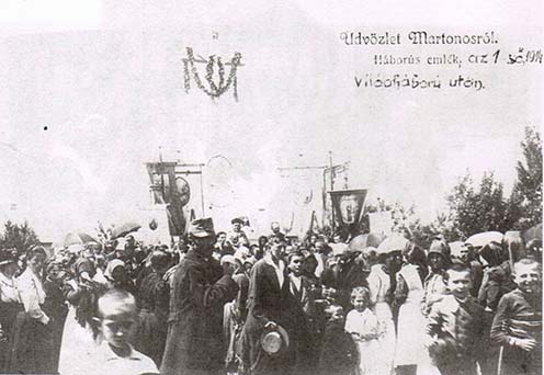 Az I. világháborús martonosi emlékmű avatása 1917-ben