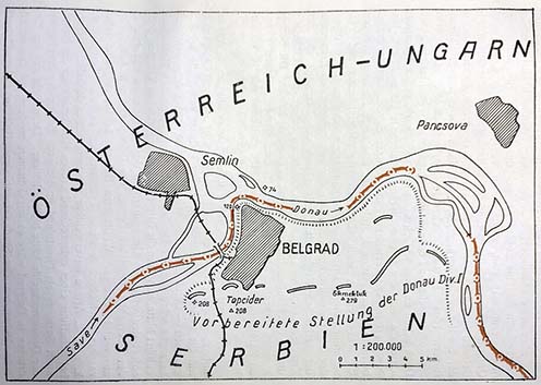 Rudolf Kiszling térképvázlata a helyszínről