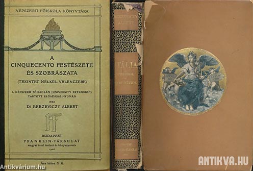 Berzeviczy Albert itáliai kultúrával kapcsolatos művei mai internetes aukciós oldalakról