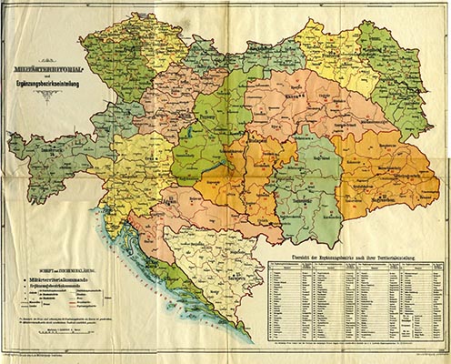 Az Osztrák–Magyar Monarchia hadkiegészítési körzetei 1909-ben