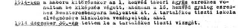 Katonai szolgálata kezdetének leírása az 1941-es életrajzában