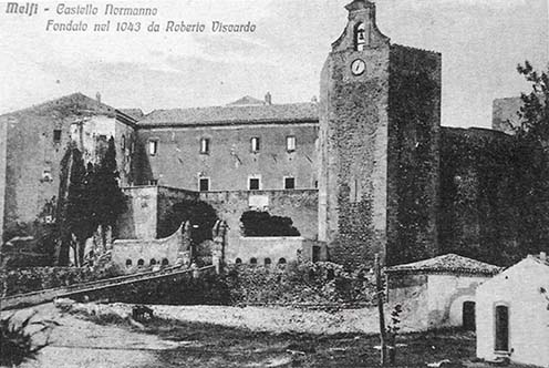 Jánosa Ferenc hadifogságának helyszíne, a Melfiben található normann kastély korabeli képe