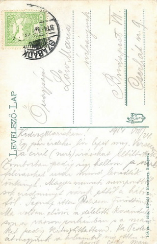Képeslap Lőw Mártontól Lőw Máriának, 1914. augusztus 24.