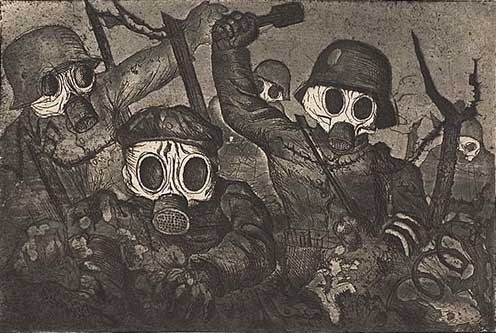 Otto Dix: Rohamcsapat egy gáztámadás alatt, 1924