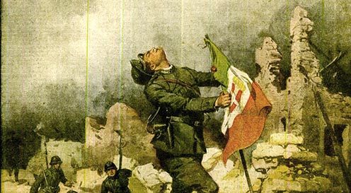 Korabeli festmény Garibaldi Franceschi haláláról