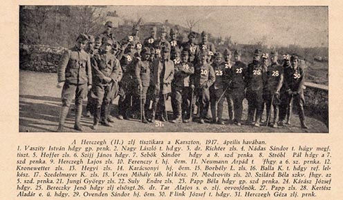 A veszprémi 31/II. zászlóalj tisztikara 1917 tavaszán