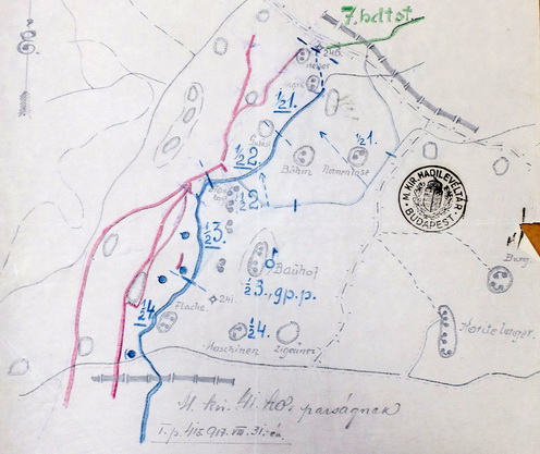 A veszprémi 31. honvéd gyalogezred I. zászlóalja az első vonalban 1917. augusztus 31-én