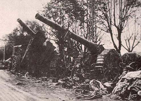 Az olaszoktól zsákmányolt ágyúk, Isonzó front 1917