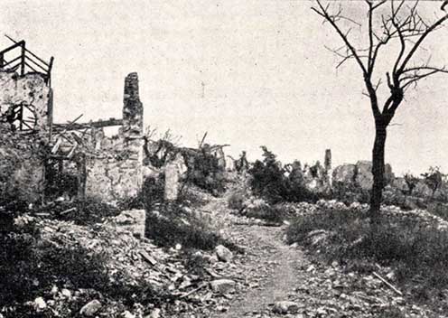 Quero község romjai 1918 tavaszán