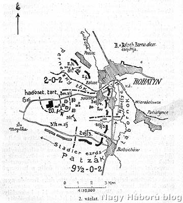 A 20. honvéd hadosztály alakulatainak elhelyezkedése 1914. augusztus 29-én