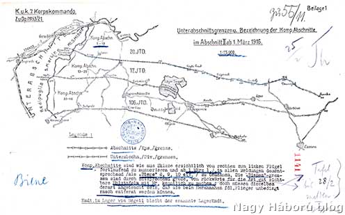 A Doberdó-fennsík védelmében harcoló csapatok helyzete 1916. március 1-én