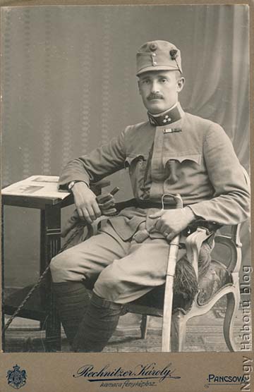 Gömöry Árpád százados. A fénykép Pancsován készült 1914. augusztus 17-én