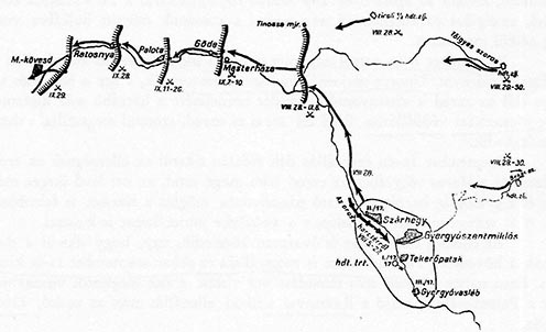 A m. kir. 17. népfelkelő gyalogezred visszavonulásának útvonala 1916.08.28. – 1916.10.03.