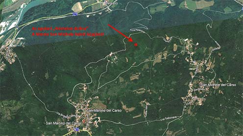 A „Névtelen dolina” helye műholdas felvételen