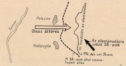 A 38-asok ellentámadásának vázlata