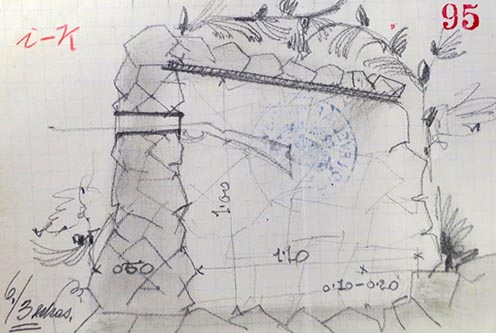 Gyalogsági fedezék rajza a székesfehérvári 17-es honvédek védelmi szakaszában