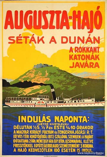 Laufer: Auguszta-hajó. Séták a Dunán. A rokkant katonák javára (1916)
