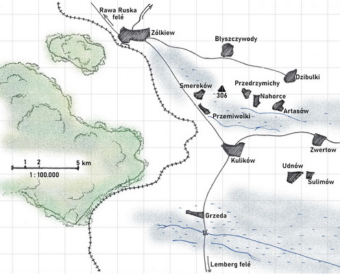 A Lembergtől északra fekvő terület, ahol 1914 augusztus végén és szeptember elején a 97. népfelkelő-dandár harcolt
