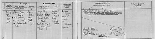Bakonyszentlászlói házassági anyakönyvi bejegyzés Heim Géza és Molnár Margit 1917. július 22-ei házasságkötéséről