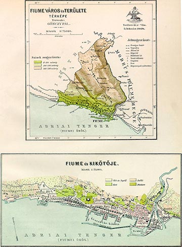 Fiume térképe 1910-ben