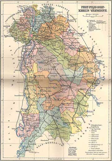 Pest-Pilis-Solt-Kiskun vármegye 1910-es térképe