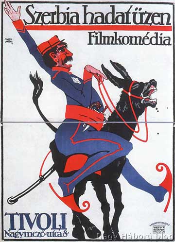 Szerbiát gúnyoló filmkomédia a Tivoli Moziban, Weiss Antal plakátja