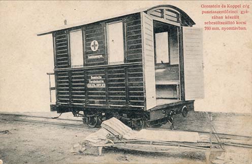 Az Orenstein és Koppel által gyártott tábori vasúti sebesültszállító-kocsi