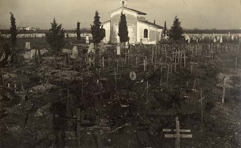 A romansi temető, ahogy 1916 februárjában kinézett