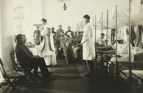 Katolikus mise a jeruzsálemi Ratisbon kolostorban berendezett osztrák–magyar katonai kórházban