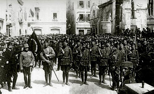 Szerb csetnikek Splitben 1918-ban