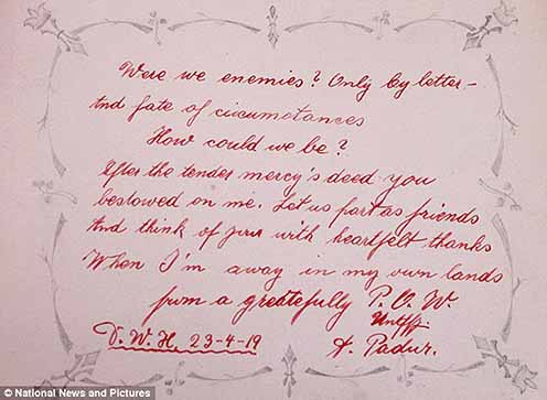 Az egyik volt hadifogoly leveléből kiderül, hogy barátként, és nem ellenségként tekintettek az angol nővérre