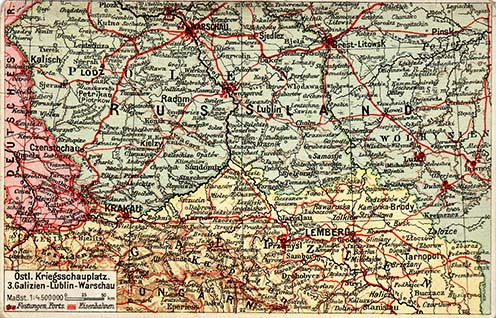 Német kiadású képeslap a keleti hadszíntérről