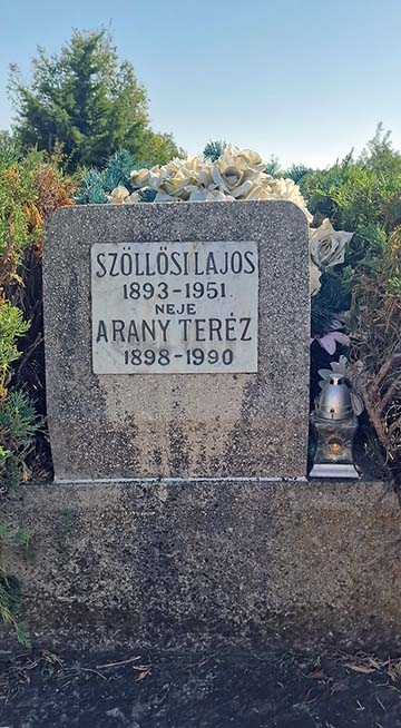 Szöllősi Lajos és felesége síremléke a mezőtúri temetőben