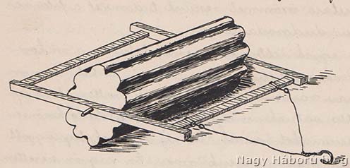 László József rajza a gabonanyomtatóról a naplóban